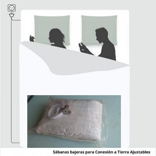 Sabana Ajustable de Earthing  para cama de 90x190 de 140-150x190 de 160x200 de 180x200